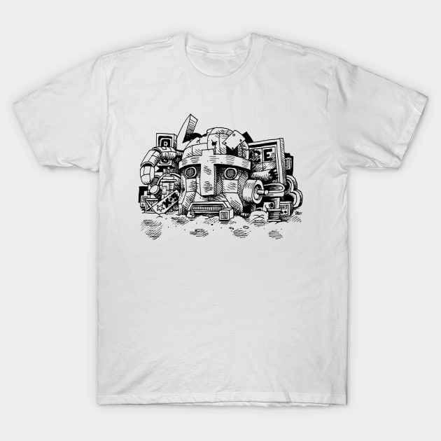 Robot junkyard from the robot wars T-Shirt by awcomix